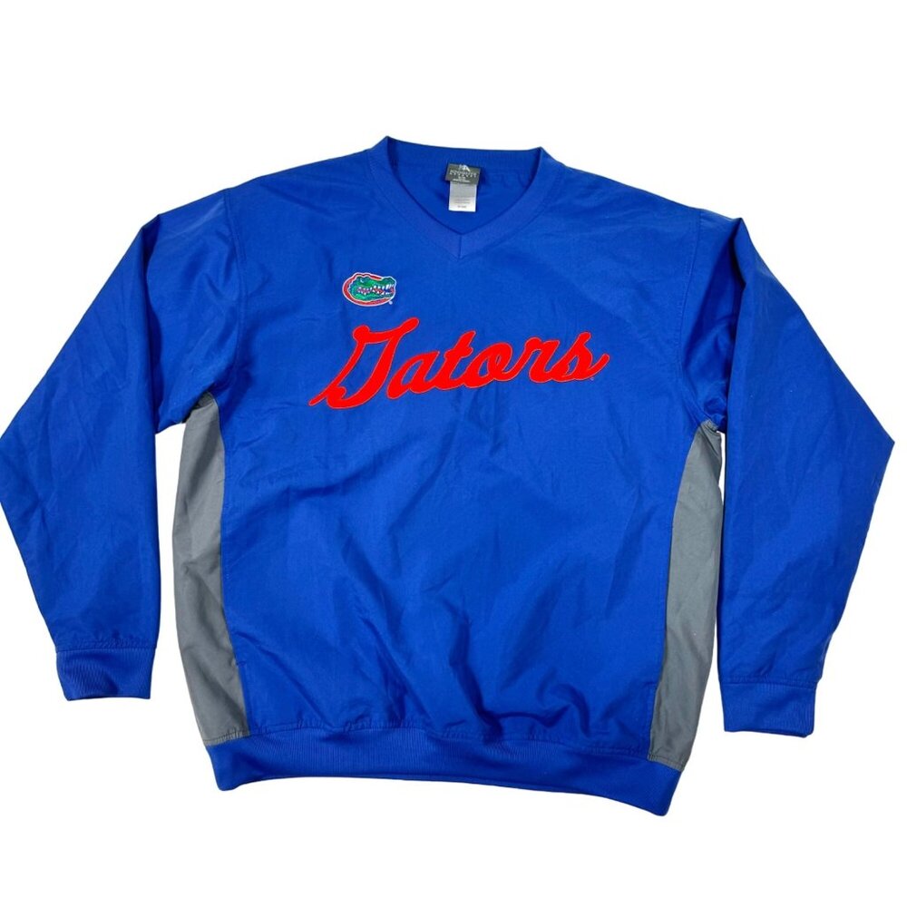 Knights Apparel Blue Florida Gators V-Neck Pullover Windbreaker Jacket Medium
